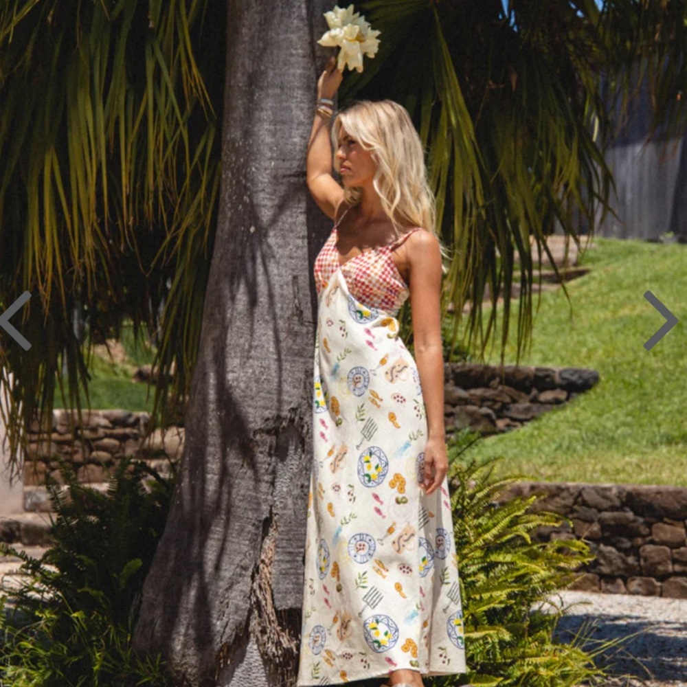 VRG GIRL Casa Di Portofino Bias Cut Midi Dress